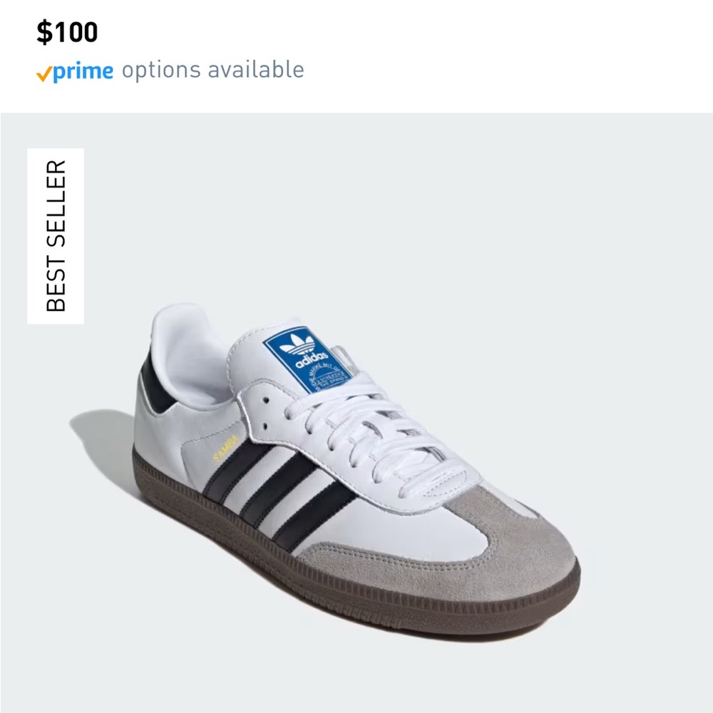 Adidas Men's White and Gray Sneakers with Black Stripes